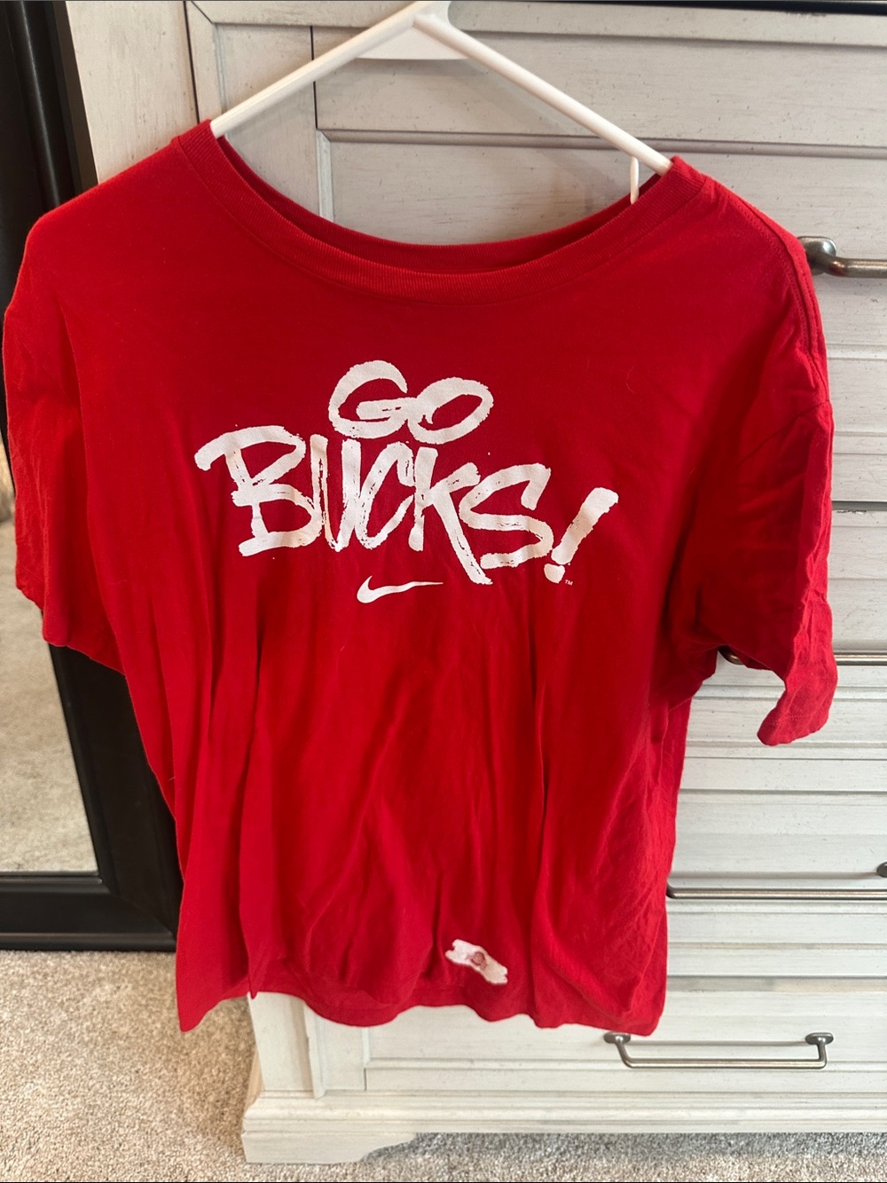 Mens Nike Red Graphic 'Go Bucks!' Tee
